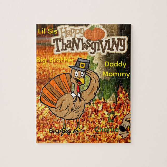 Puzzle Happy Thanksgiving Day Jigsaw Family Grateful (Vertical)