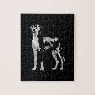 Puzzle Harlequin great dane - perle et argent