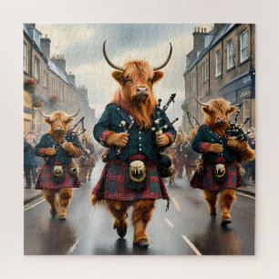 Puzzle Harmonie des Highlands : groupe de vaches highland
