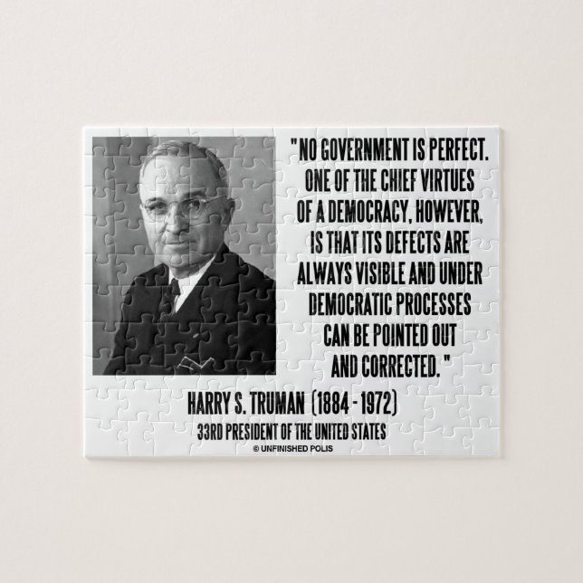 Puzzle Harry S. Truman aucun gouvernement est démocratie (Horizontal)