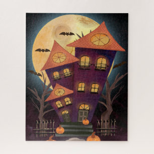 Puzzle Hauning Purple Moon Maison Éffrayante Halloween