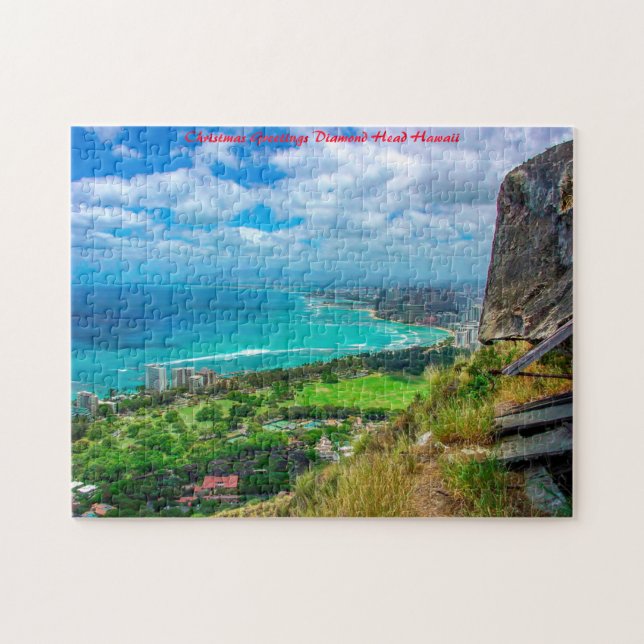 Puzzle Hawaii Diamond Head. voeux de Noël (Horizontal)