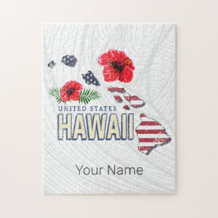 Puzzle Hawaii États-Unis Retro State Map USA Souvenir