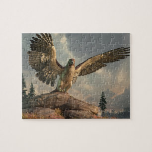 Puzzle Hawk sur les rochers