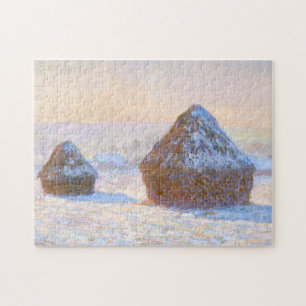 Puzzle Haystacks Effet Neige Matin Monet Fine Art