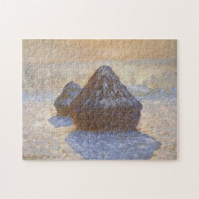Puzzle Haystacks Effet Neige Monet Fine Art (Horizontal)