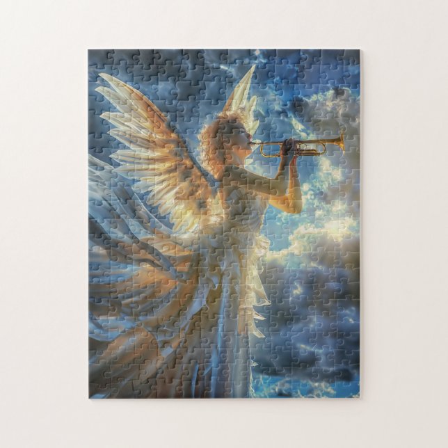 Puzzle Heavenly Fanfare Angel Playing Trumpet (Vertical)