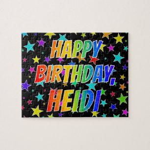 Puzzle "HEIDI" Prénom, amusant "HEUREUX ANNIVERSAIRE"