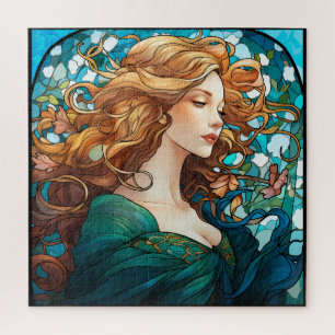 Puzzle Helena - Femme blonde foncée dans le style Art Nou