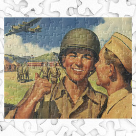 Puzzle Héros patriotiques vintages, Hommes d'avion milita