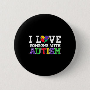 Puzzle-Herz Ich liebe jemanden mit Autismus-Bewuss Button