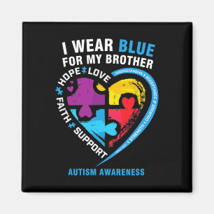 Puzzle Herz ich tragen Blau für meinen Bruder Auti Magnet