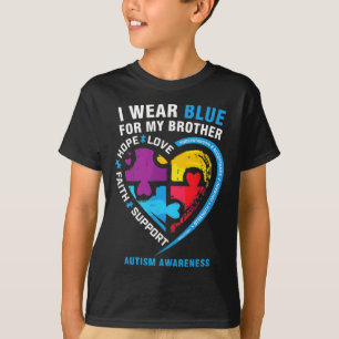 Puzzle Herz ich tragen Blau für meinen Bruder Auti T-Shirt