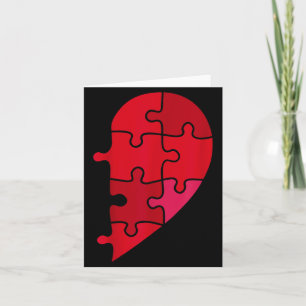 Puzzle-Herz linke Hälfte Valentinstag Braut Bräuti Karte