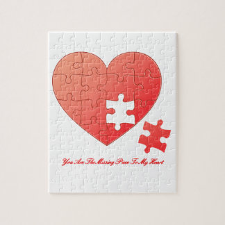 Puzzle Herz mit Stück und Zitat