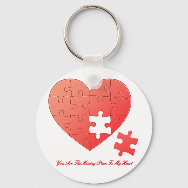 Puzzle Herz mit Stück und Zitat Schlüsselanhänger (Vorderseite)