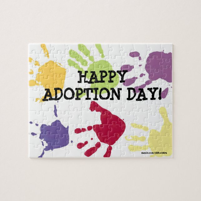 Puzzle heureux de jour d'adoption (Horizontal)