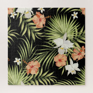 Puzzle Hibiscus tropicaux : modèle floral Vintage