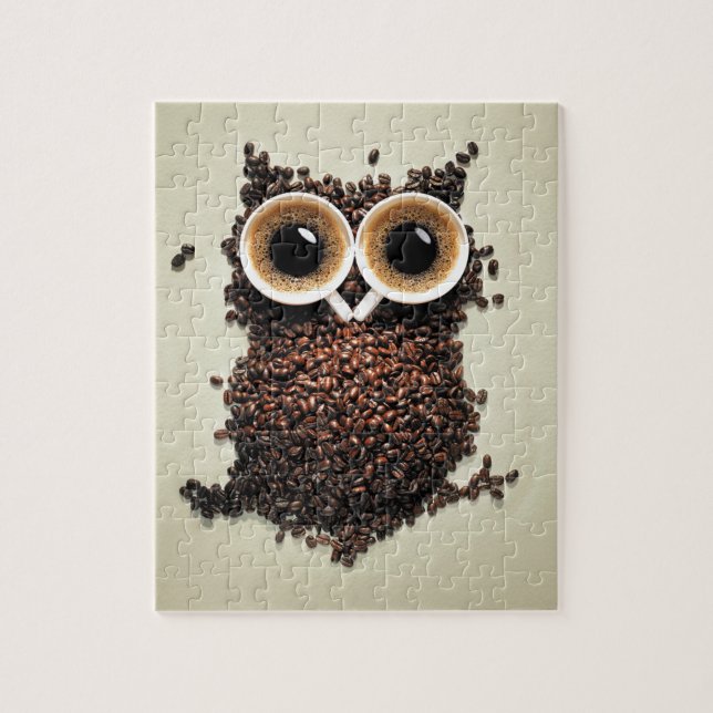 Puzzle Hibou de café (Vertical)