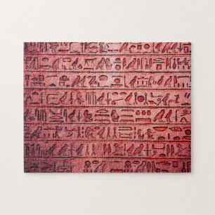 Puzzle Hiéroglyphes égyptiens anciens Rouge