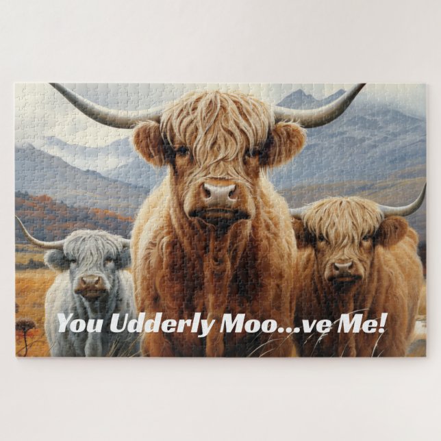 Puzzle Highland Cow Majestic Trio 20 x 30 (Horizontal)