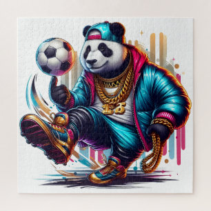 Puzzle Hip Hop Panda Football de Soccer Été Sports