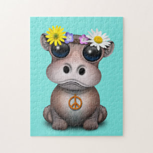Puzzle Hippie mignonne d'hippopotame de bébé