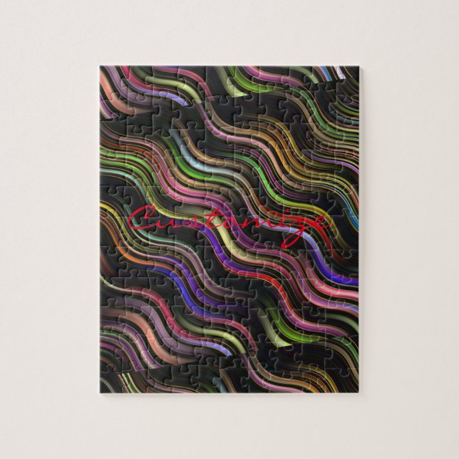 Puzzle hippie ondulé des années 70 super psychédélique (Vertical)