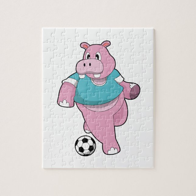Puzzle Hippo as Soccer player with Soccer.PNG (Vertical)