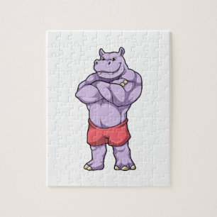 Puzzle Hippo comme Bodybuilder extrême