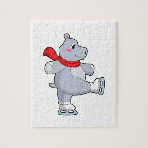 Puzzle Hippo Patinage sur glace Patins sur glace