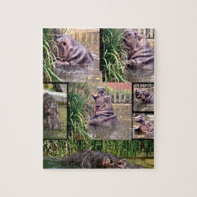 Puzzle Hippo Photo Collage, (Vertical)