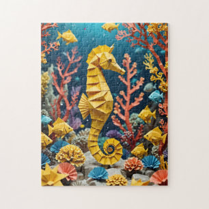 Puzzle Hippocampe Origami Sous Le Thème Océan Mer