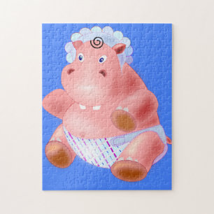 Puzzle Hippopotame heureux de bébé