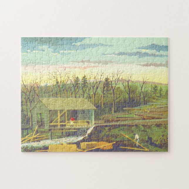 Puzzle historique de scierie (Horizontal)