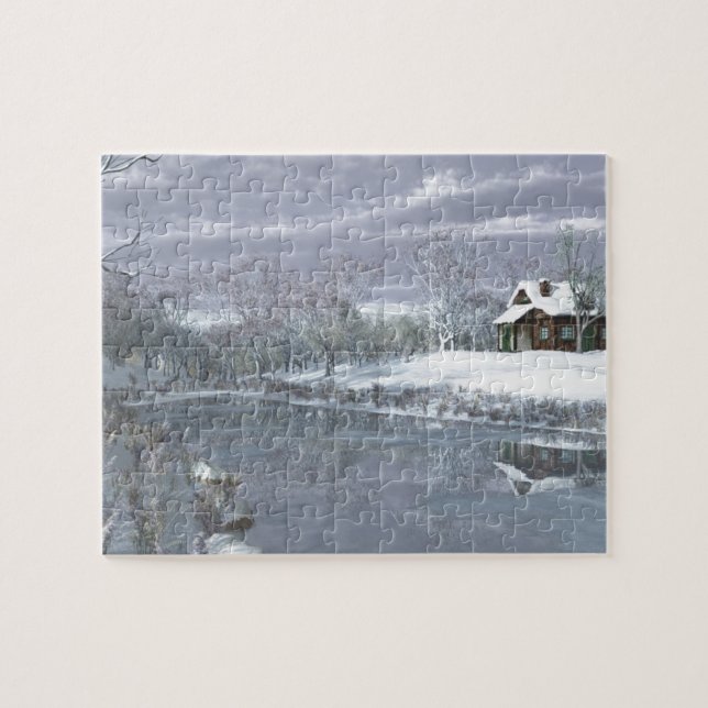 Puzzle Hiver au lac (Horizontal)