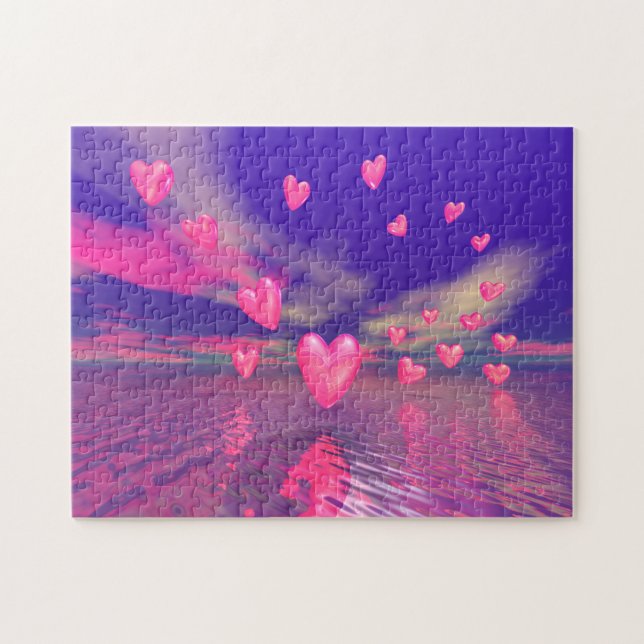 Puzzle Hiver les coeurs de Saint-Valentin (Horizontal)