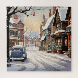 Puzzle Hiver vintage en ville
