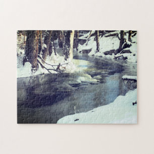 Puzzle Hiver Wonderland Creek Neige Glace Frost Paysage
