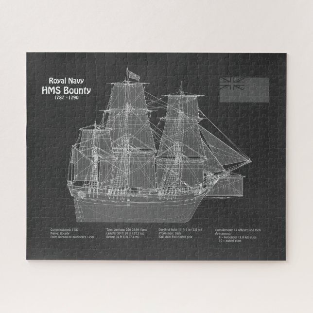 Puzzle HMS Bounty - Plan directeur des navires (Horizontal)