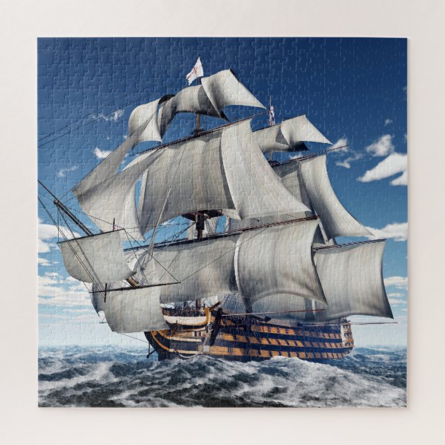 Puzzle HMS Victory, illustration 3D générée par ordinateu (Vertical)