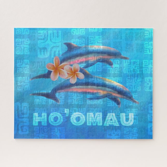 Puzzle HO’OMAU - Collage primitif des dauphins hawaïens (Horizontal)