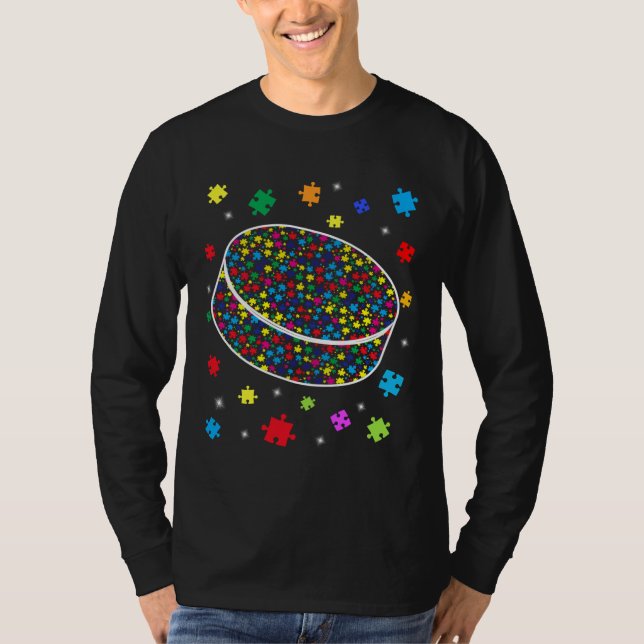 Puzzle Hockey Unterstützung Autismus Bewusstsein M T-Shirt (Vorderseite)