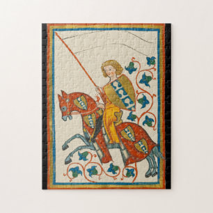 Puzzle Homme à cheval Manesse Codex du XIVe siècle
