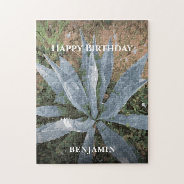 Puzzle Hommes Joyeux Anniversaire Plantes d'aquarelle Per (Vertical)