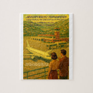 Puzzle Honduras AEROPUERTO TONCONTIN Retro poster