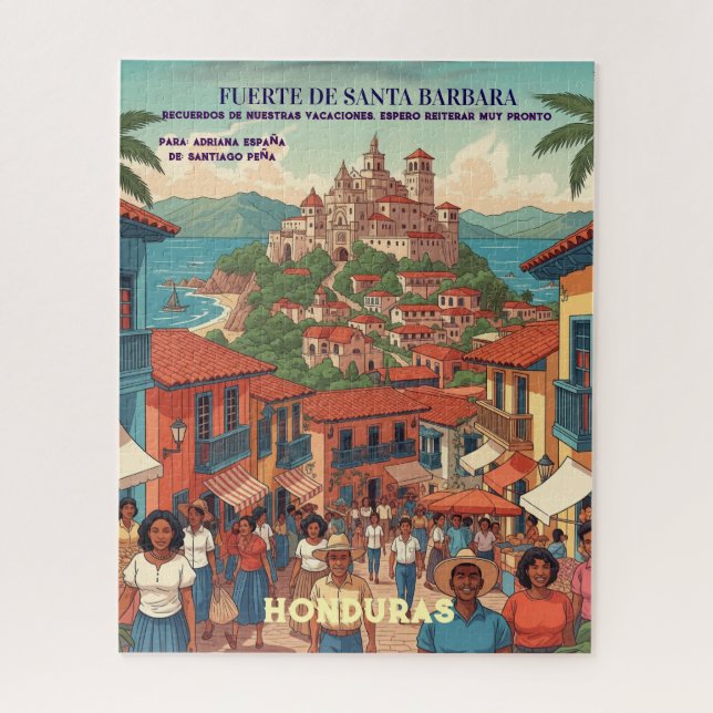 Puzzle   Honduras Fuerte de Santa Barbara Retro poster (Vertical)