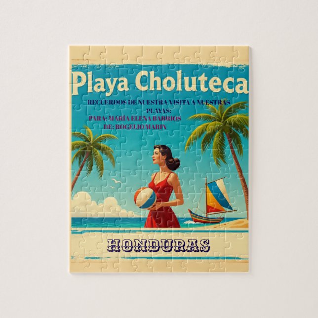 Puzzle  Honduras PLAYAS CHOLUTECA Retro poster (Vertical)