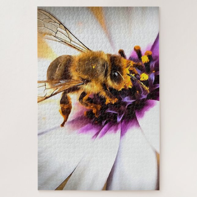 Puzzle Honey Bee Sur L'Art Acrylique Africain Daisy (Vertical)