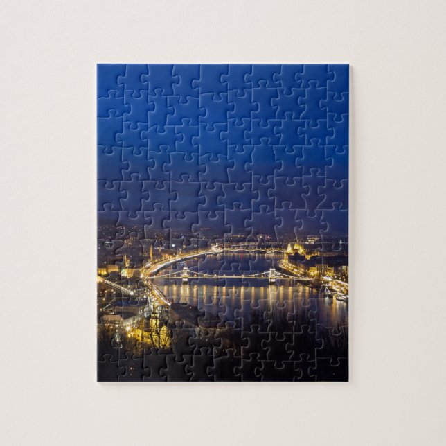 Puzzle Hongrie Budapest panorama de nuit (Vertical)